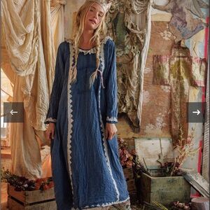 Magnolia Pearl Navy Dress with White Dots